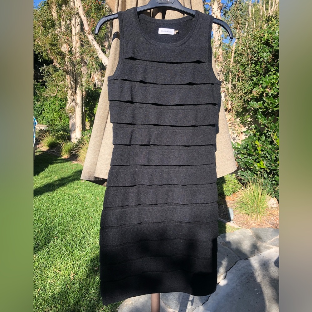 Calvin Klein stretch knit wool sweater dress